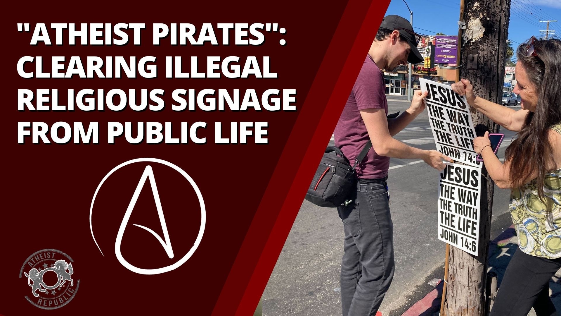 "Atheist Pirates" Clearing Illegal Religious Signage from Public Life